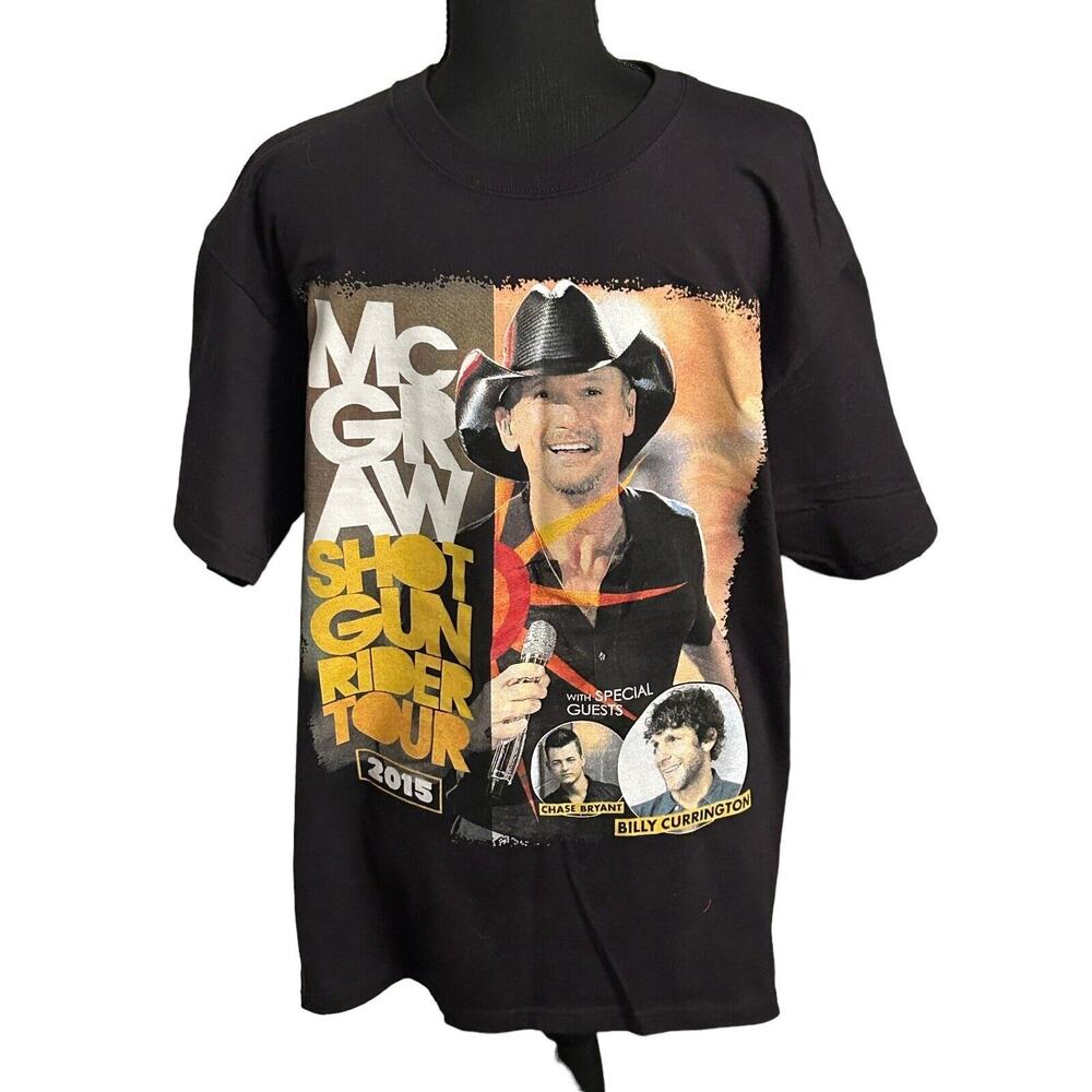 Tim McGraw T Shirt Men's Size Large Black‎ Shotgun Rider 2015 Concert Tour